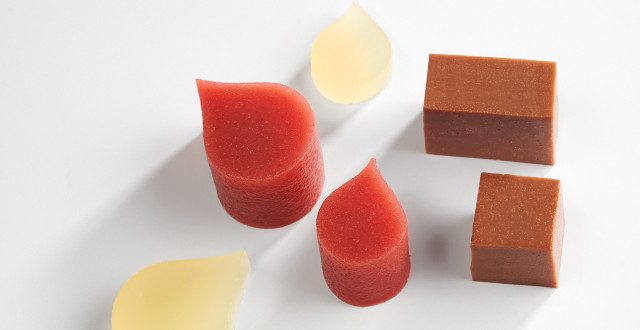  Agar agar sosa Cubos de gelée decoración de frutas y chocolate